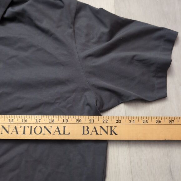 Uniqlo Airism Shirt Mens Large Gray Cotton  Open Button Up Short Sleeve - Picture 3 of 4